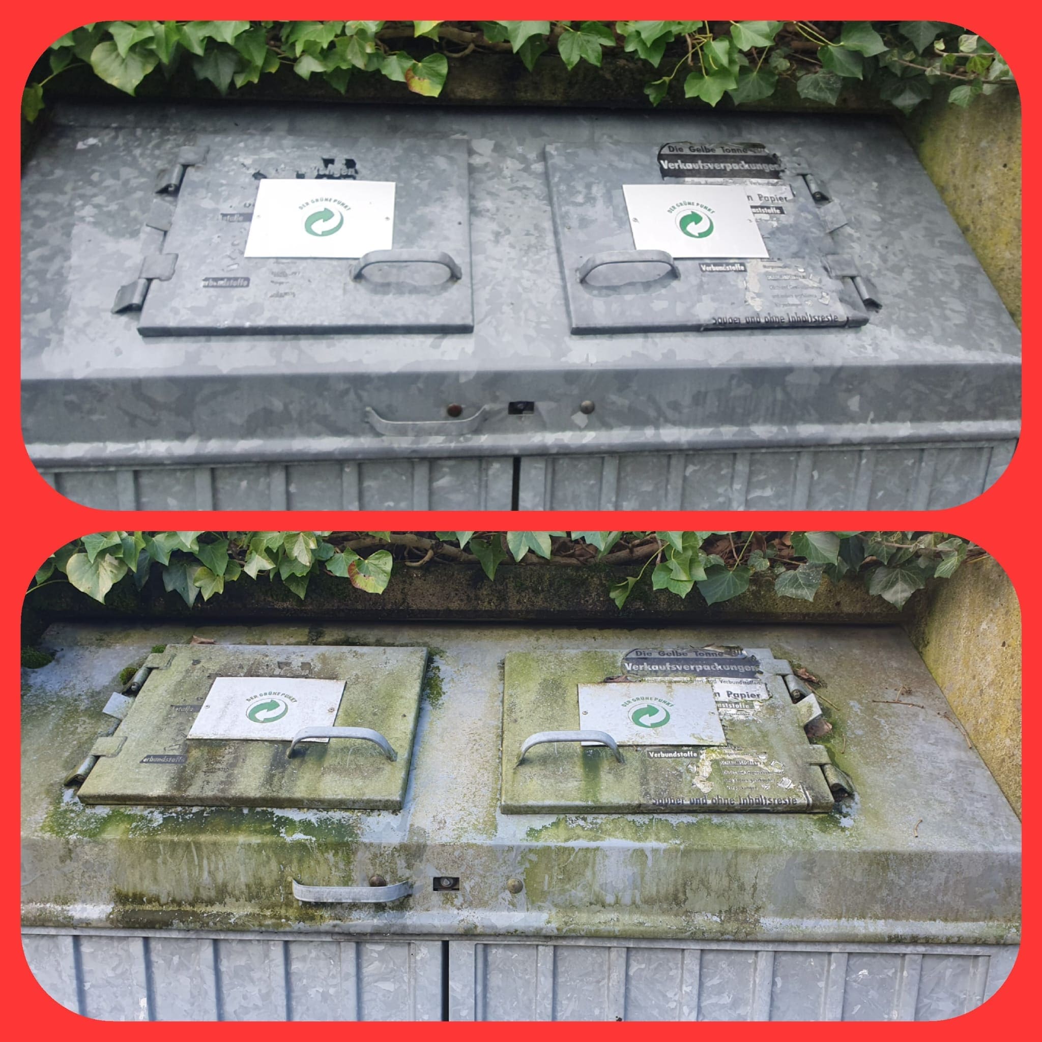 Müllbox reinigen mit Hochdruck