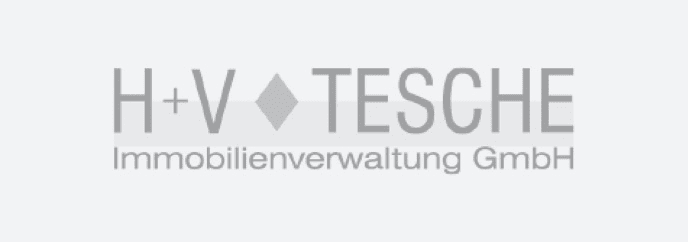 H+V TESCHE Immobilien Verwaltung GmbH Logo Grau weiß